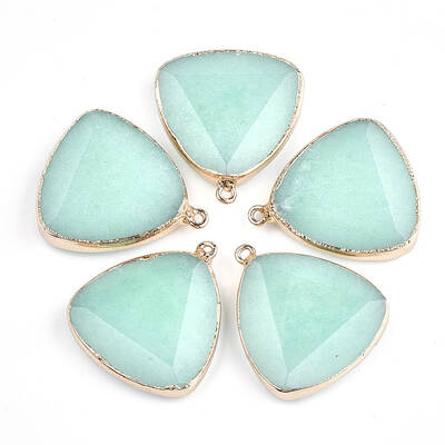 Electroplate Natural  Amazonite Pendants