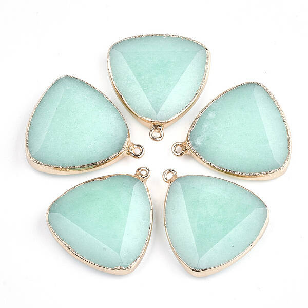 Electroplate Natural  Amazonite Pendants