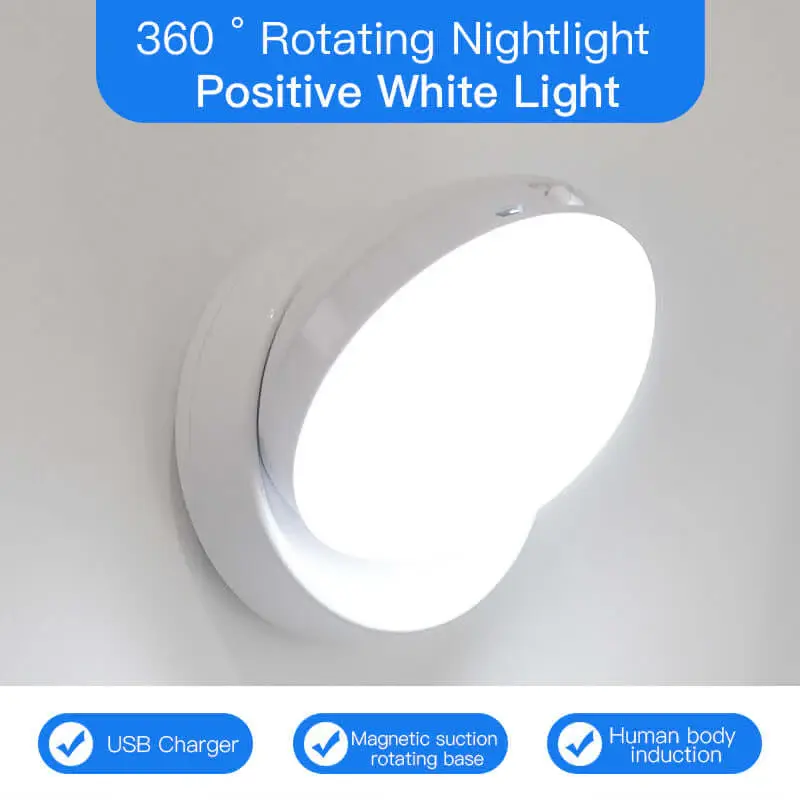 Rotating Human Body Sensor Light Corridor Garage Light Wardrobe Light Motion Sensor Night Light | Rotating human body sensing...