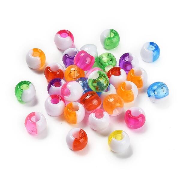 Two Tone Opaque Acrylic European Beads