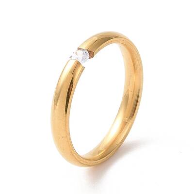 Crystal Rhinestone Simple Solitaire Ring