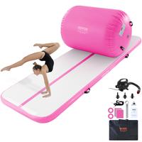 VEVOR Inflatable Gymnastics Air Mat Set, 2 PCS Tumbling Mat, Tumble Track with Electric Pump, Air Roller Barrel Gymnastics Eq...