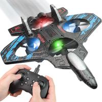 Remote Control Jet Airplane Toy for Kids 360° Stunt Rolls, LED Lights, Easy Flying RC Aircraft