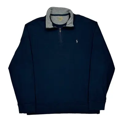 Polo By Ralph Lauren 1/4 Zip - XL Navy Cotton Blend