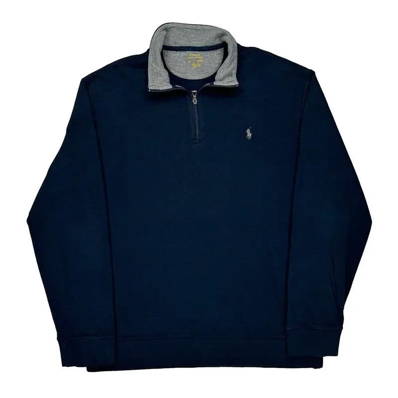 Polo By Ralph Lauren 1/4 Zip - XL Navy Cotton Blend