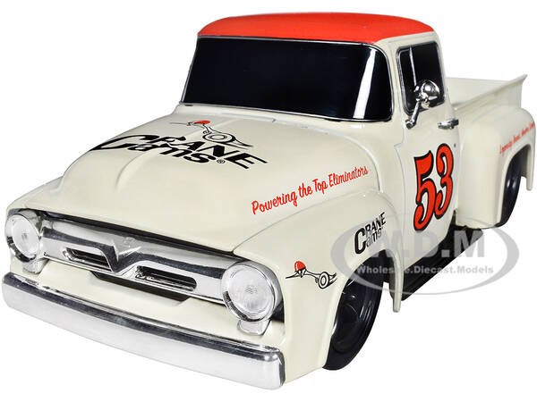 1956 Ford F-100 Pickup Truck Wimbledon White with Red Top \