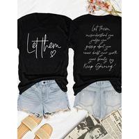 Women's 100% Graphic T-Shirt - Casual Short Sleeve Round Neck Top with Inspirational Quotes \