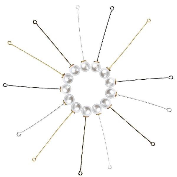 60Pcs 6 Styles Brass Eye Pin