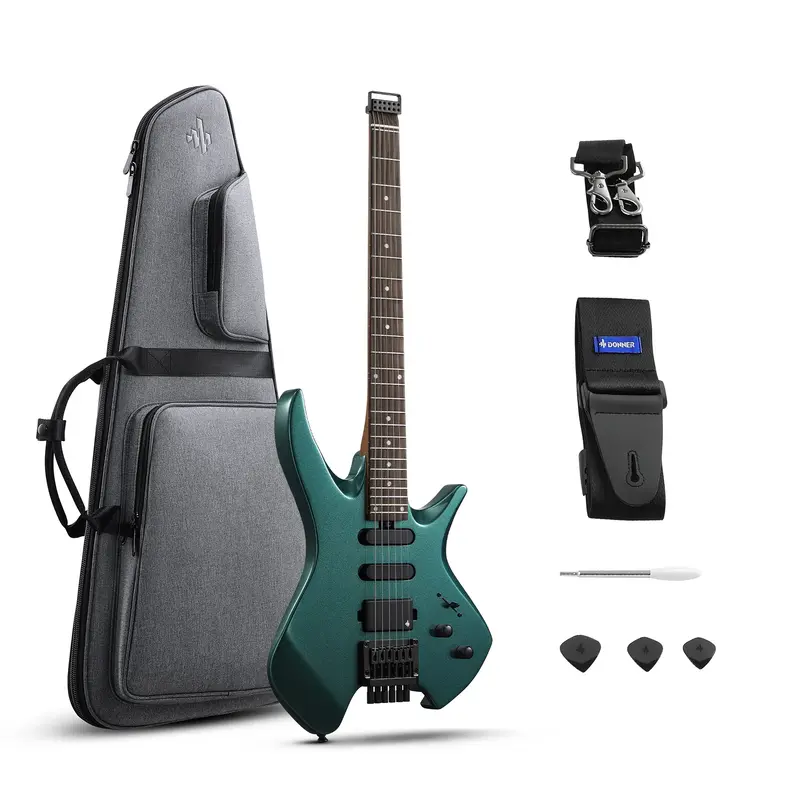 Donner HLX-500 Headless Electric Guitar - Green / Guitar