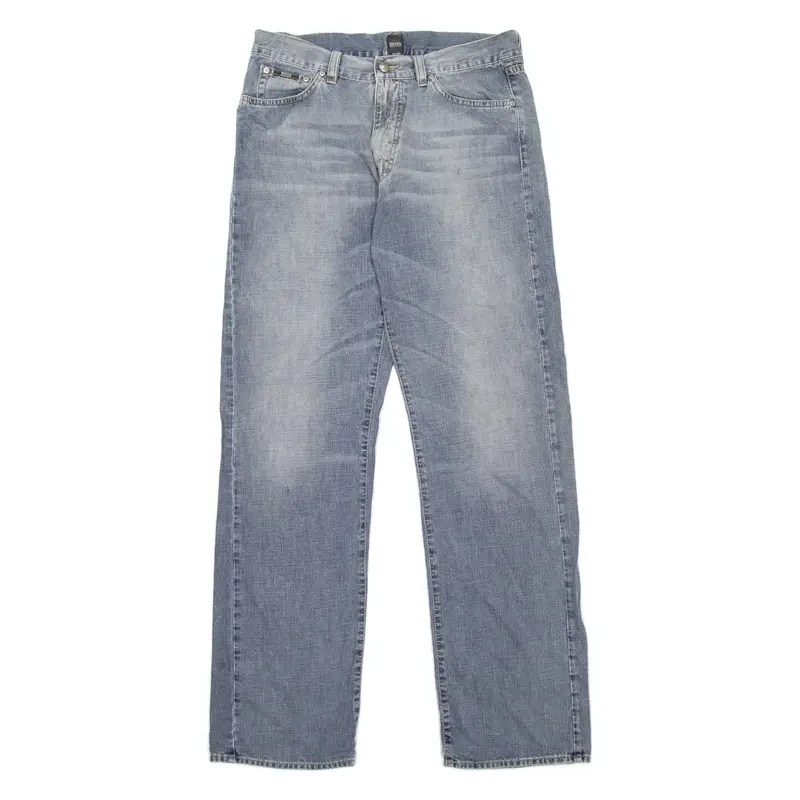 HUGO BOSS Texas Mens Jeans Blue Regular Straight Stone Wash W34 L34