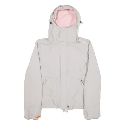 SUPERDRY Fleece Lined Rain Jacket Grey Nylon Womens S
