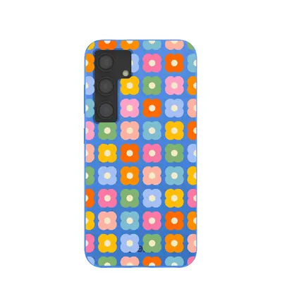 Electric Blue Petal Pop Samsung Galaxy S24 Case
