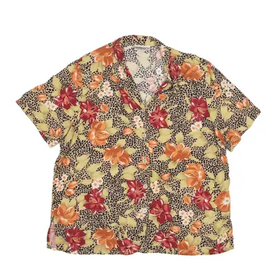 MILLER'S Shirt Green Viscose Floral Short Sleeve Womens UK 16
