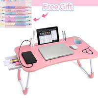 Ultra Large Portable Foldable Laptop Bed Table, Multi Functional Tray Holder with Cup Holder & Drawer, Perfect for Eating, Re...
