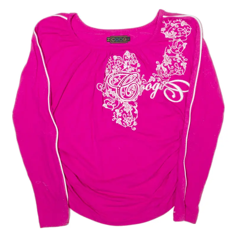 COOGI Rhinestone T-Shirt Pink Long Sleeve Womens L