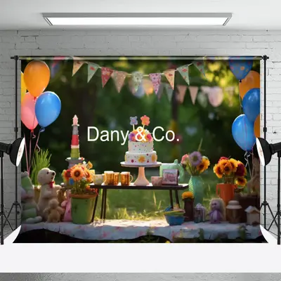Outdoor Balloon Birthday Cake Smash Photo Backdrop - Aperturee