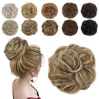 Messy Bun Hair Piece Wavy Curly Scrunchies for Women Hair Bun Hair Piece with Elastic Band Scrunchies Stretchy Fluffy Chignon...