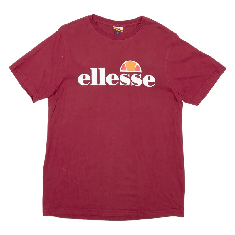 ELLESSE Womens T-Shirt Maroon UK 12