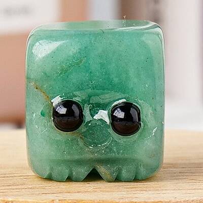 Natural Green Aventurine Carved Healing Cube Figurines