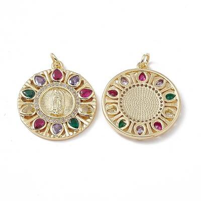 Brass Colorful Cubic Zirconia Pendants