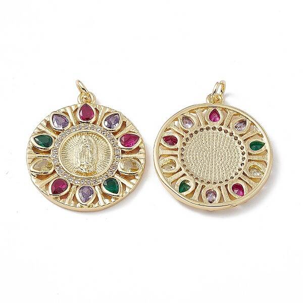 Brass Colorful Cubic Zirconia Pendants