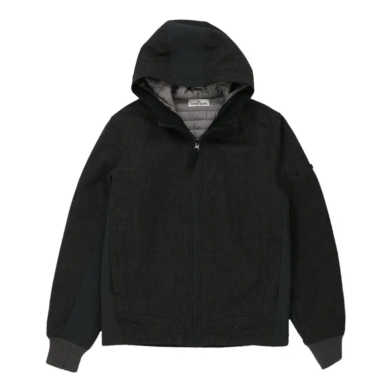 Stone Island Jacket - Small Grey Wool Blend | Size: small