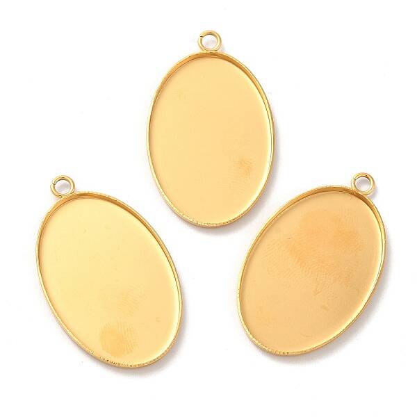 Ion Plating(IP) 304 Stainless Steel Pendant Cabochon Settings