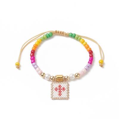 Glass Seed Braided Bead Bracelet