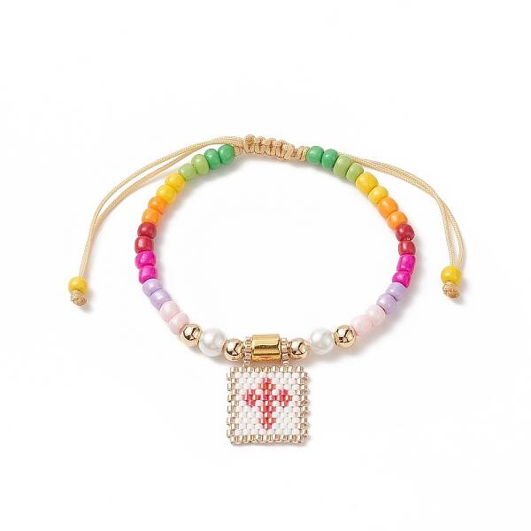 Glass Seed Braided Bead Bracelet