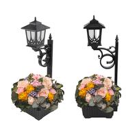 Eco-π 2 in 1 Solar Post Light With Planter, Room Decor For Easter Wedding Decorations, Black Post Light, 2 In 1 Outdoor Sola...