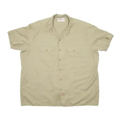 DICKIES Worker Shirt Beige Short Sleeve Mens 3XL