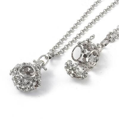 Brass with Rhinestone Pendant Necklaces