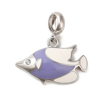 Rhodium Plated 925 Sterling Silver Enamel European Dangle Charms