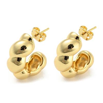 Brass Ring Shape Stud Earrings