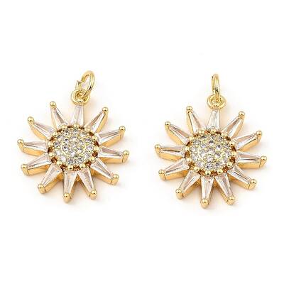Rack Plating Brass Micro Pave Clear Cubic Zirconia Pendants