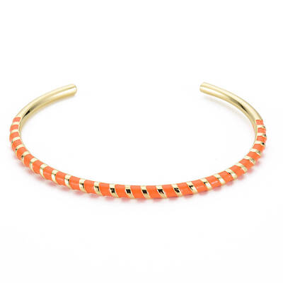 Twisted Brass Enamel Cuff Bangle