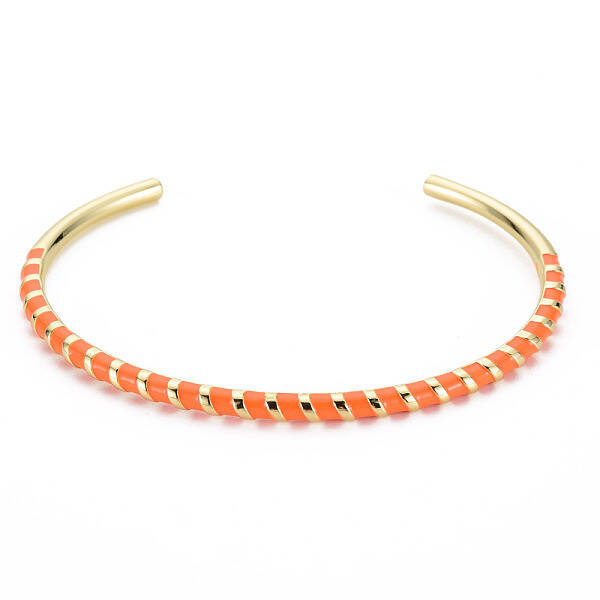Twisted Brass Enamel Cuff Bangle