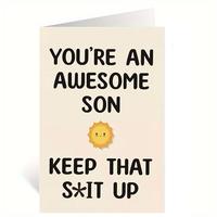Sun & Letter Pattern Birthday Card with Envelope, 1 Count Pastel Color Funny Happy Birthday Card, Humorous Greeting Card for ...