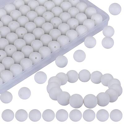 80Pcs Round Silicone Focal Beads