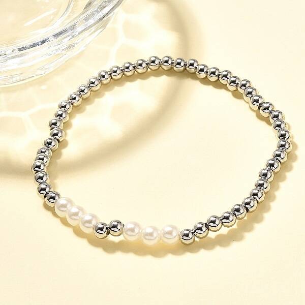 Brass Beaded Stretch Bracelets for Women