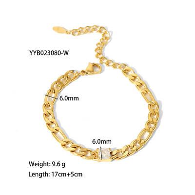 Stainless Steel Micro Pave Cubic Zirconia Bracelets for Women