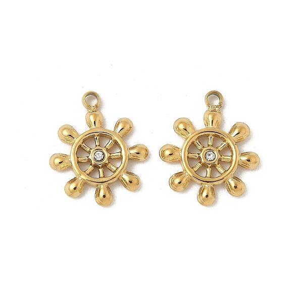 304 Stainless Steel Rhinestone Pendants