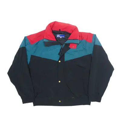 SPORTSCASTER Jacket Black Nylon 90s Colourblock Mens XL