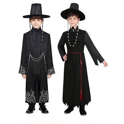 Jinu Kpop Demon Huntrix/Hunter Costume for Kids Halloween Party Outfit | Saja Boys Cosplay Robe and Hat Set for Boys and Girl...