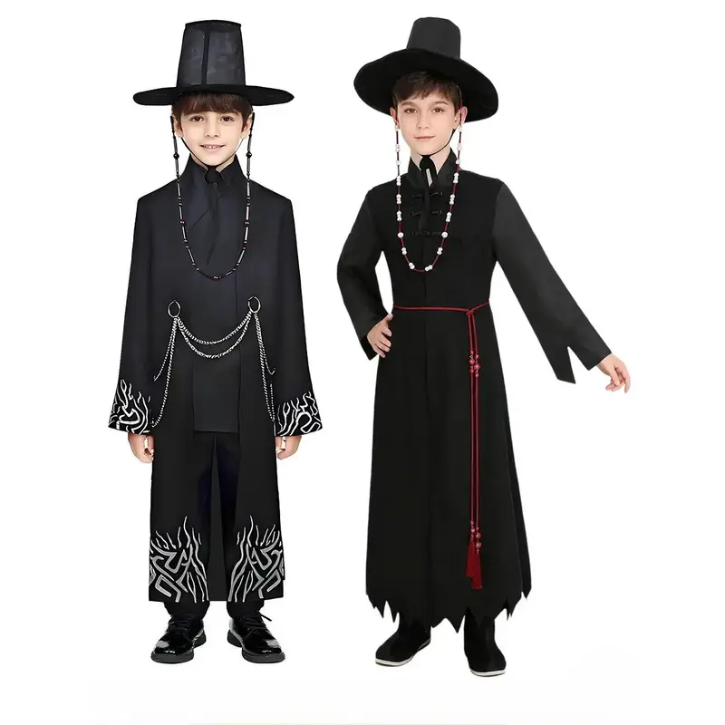 Jinu Kpop Demon Huntrix/Hunter Costume for Kids Halloween Party Outfit | Saja Boys Cosplay Robe and Hat Set for Boys and Girl...