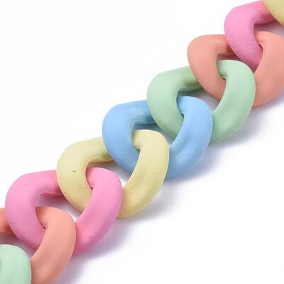 Handmade Opaque Spray Painted Acrylic Curb Chains