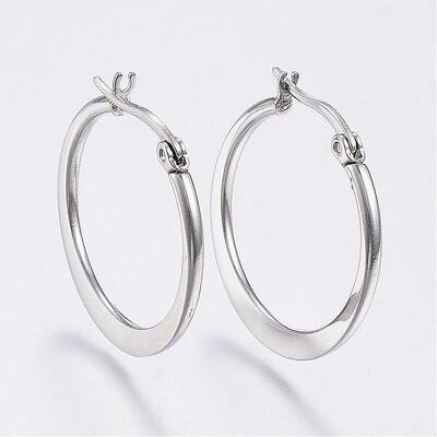Tarnish Resistant 304 Stainless Steel Hoop Earrings