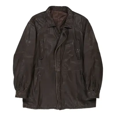 Unbranded Leather Jacket - 2XL Brown Leather