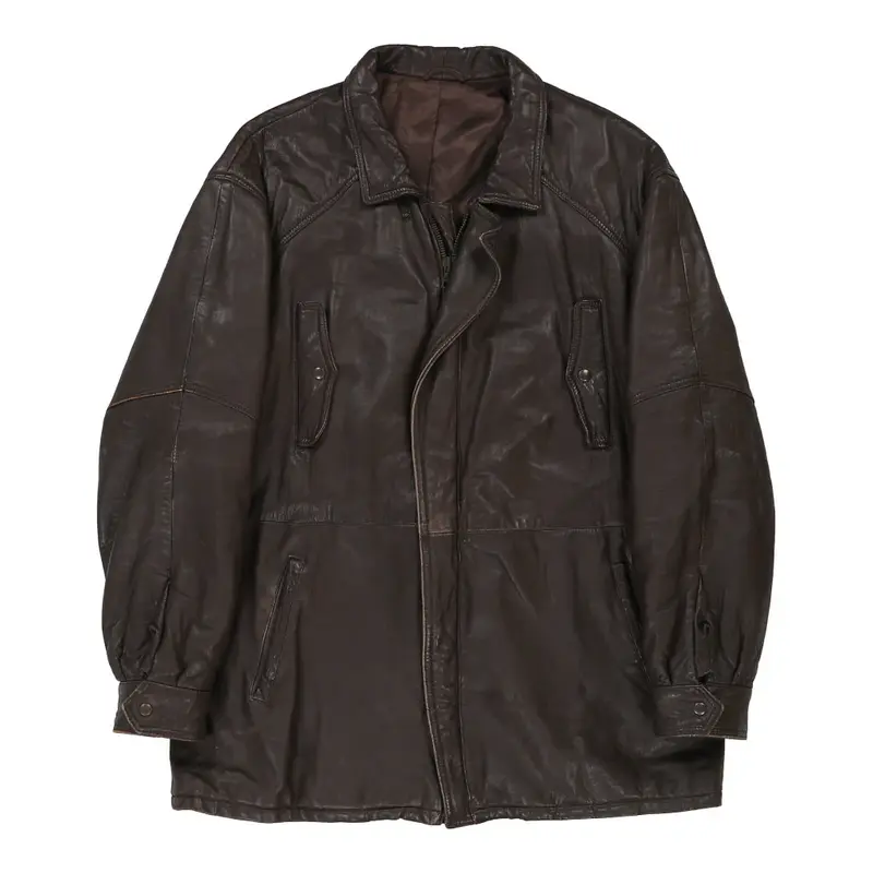 Unbranded Leather Jacket - 2XL Brown Leather