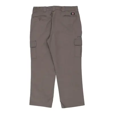 Dickies Cargo Trousers - 40W 30L Grey Cotton Blend